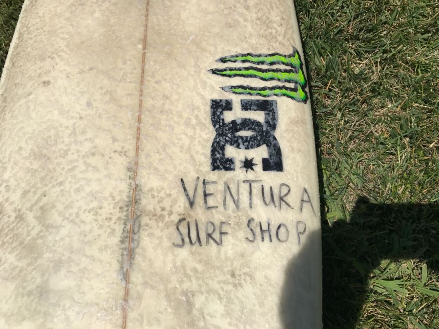 DANE REYNOLDS Personal Surfboard Signed 6'2' - Multiple Areas Where He Wrote 'VENTURA SURF SHOP' - Possibly Best Freestyle Surfer Ever Tied With Kelly Slater - Item Has Reserve [Photo 13]