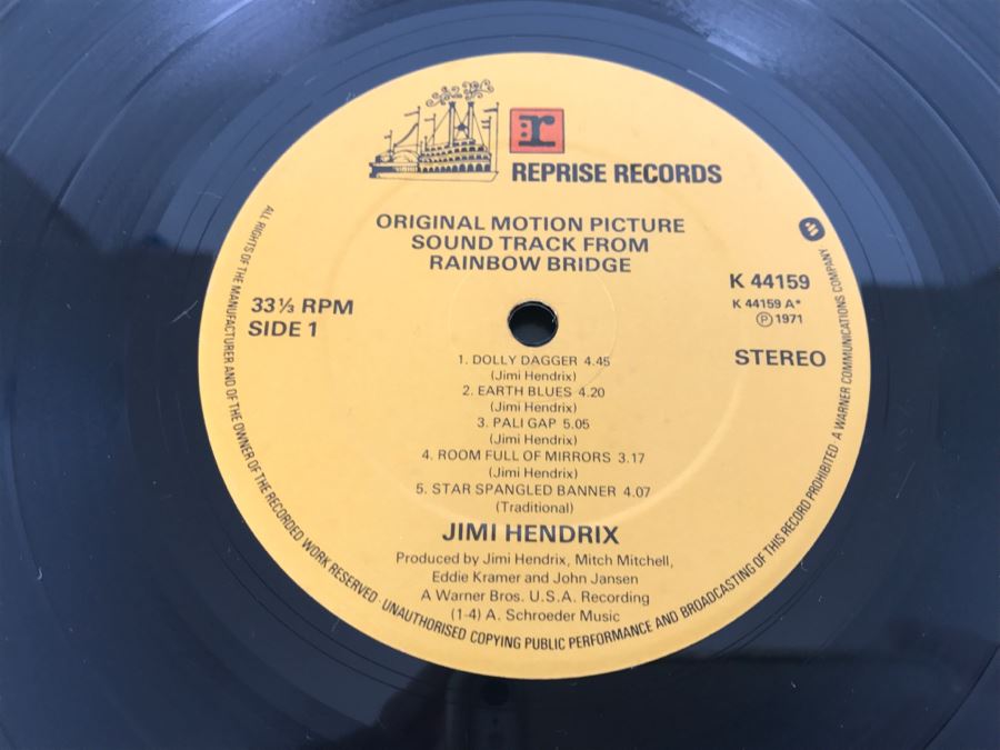 Jimi Hendrix - Rainbow Bridge - Original Motion Picture Sound Track - Vinyl Record Album - Reprise Records K 44159 [Photo 6]