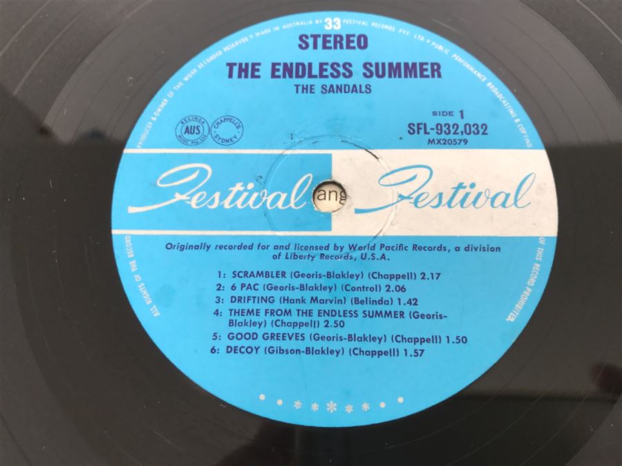 The Sandals - The Endless Summer - Vinyl Record Album - Festival Records SFL-932,032 [Photo 7]