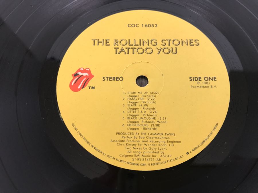 The Rolling Stones Tattoo You Vinyl Record Album Rolling Stones Records Coc 16052