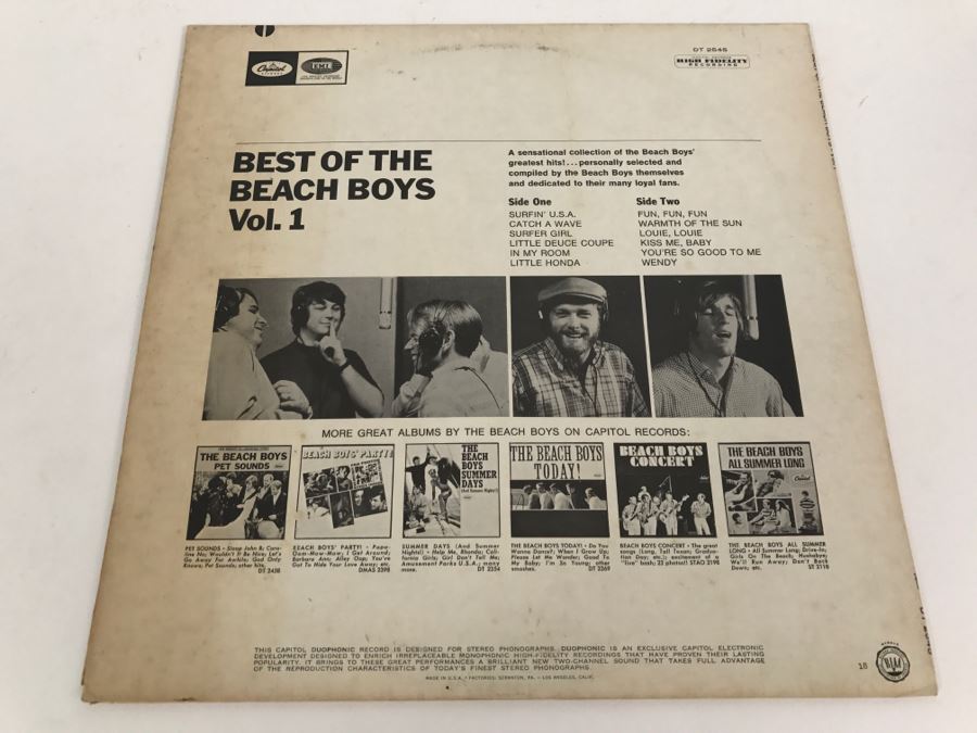 The Beach Boys - Best Of The Beach Boys - Vinyl Record Album - Capitol ...