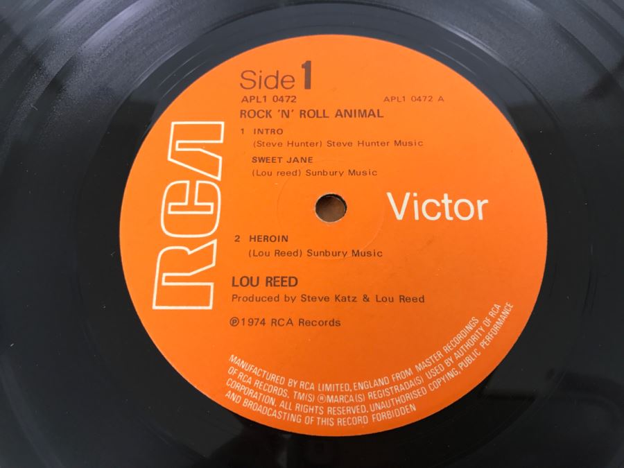 Lou Reed - Rock N Roll Animal - Vinyl Record Album - RCA Victor APL1-0472