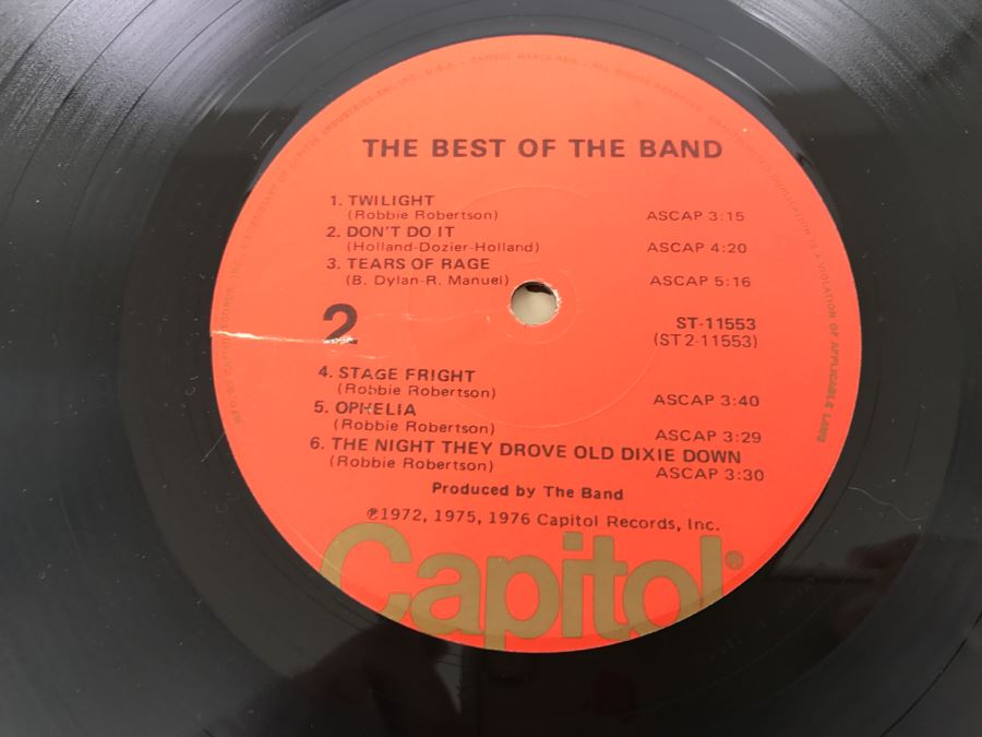 The Band - The Best Of The Band - Vinyl Record Album - Capitol Records ST-11553 [Photo 6]