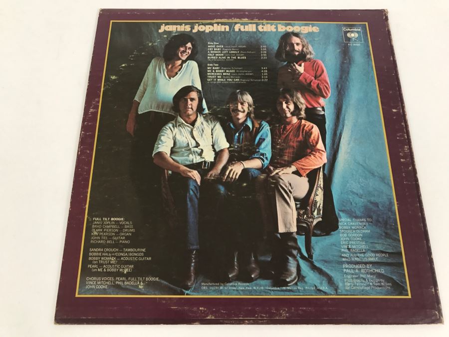 Janis Joplin - Pearl - Vinyl Record Album - CBS KC 30322 [Photo 2]