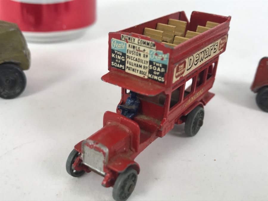 Lesney Dewar's Advertising Bus And Pair Of Tootsie Toy Metal Cars [Photo 6]
