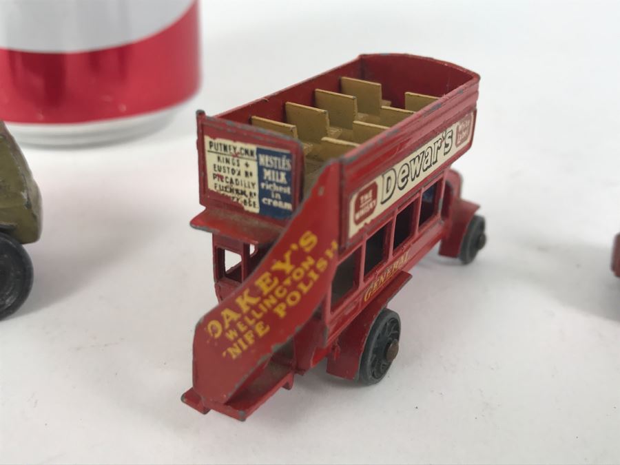 Lesney Dewar's Advertising Bus And Pair Of Tootsie Toy Metal Cars [Photo 4]