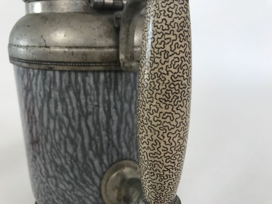 Antique Gray Graniteware Coffee Pot Gooseneck Spout Pewter [Photo 5]