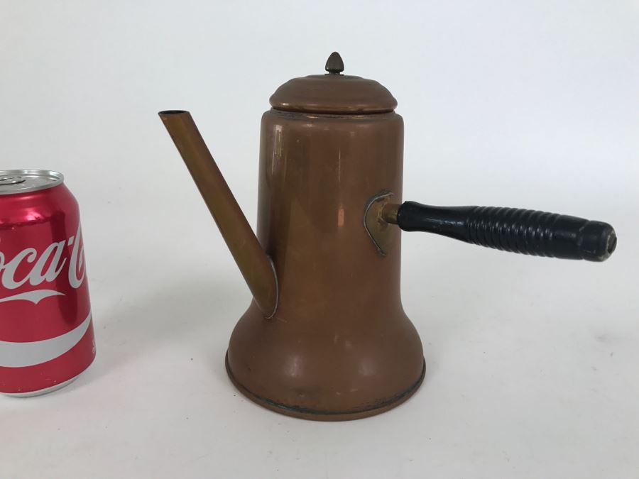 Vintage Copper & Brass Stick Handle Espresso Pot Coppercraft Guild Taunton, Mass