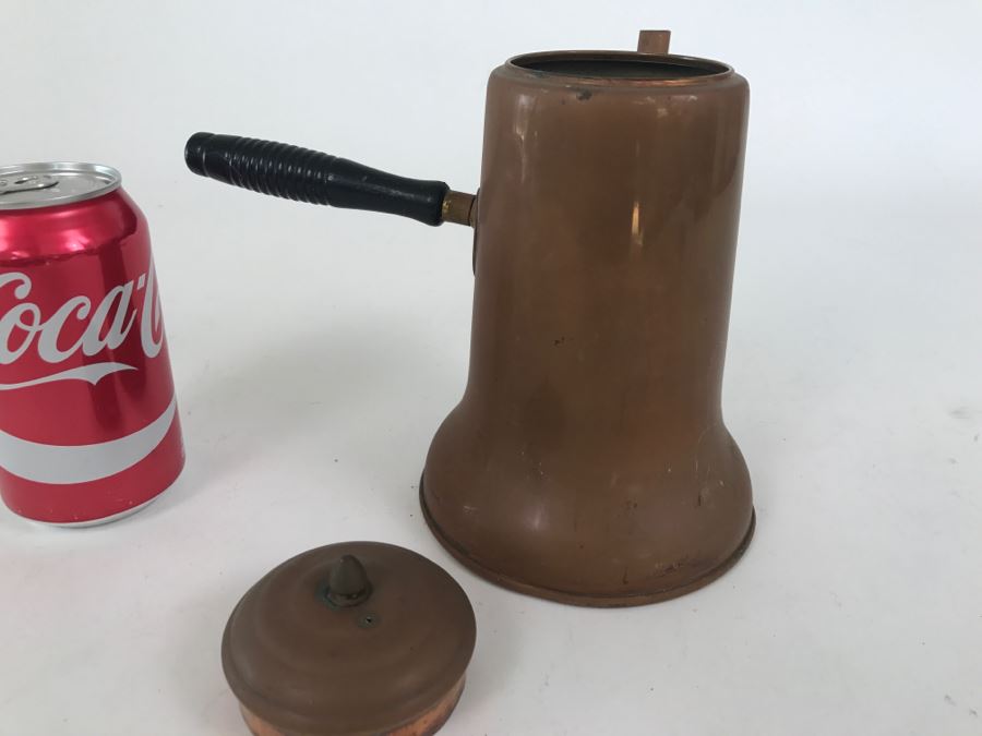 Vintage Copper & Brass Stick Handle Espresso Pot Coppercraft Guild Taunton, Mass [Photo 5]