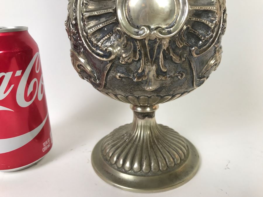 Stunning Antique 800 Silver Claret Jug Embossed With Acanthus Leaf Decoration 569g [Photo 4]