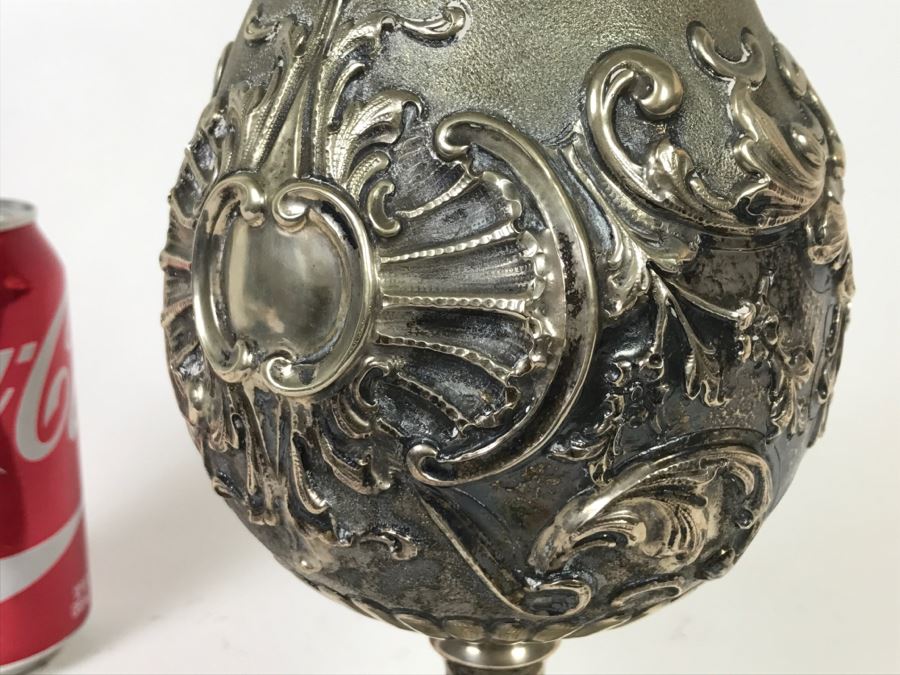 Stunning Antique 800 Silver Claret Jug Embossed With Acanthus Leaf Decoration 569g [Photo 10]
