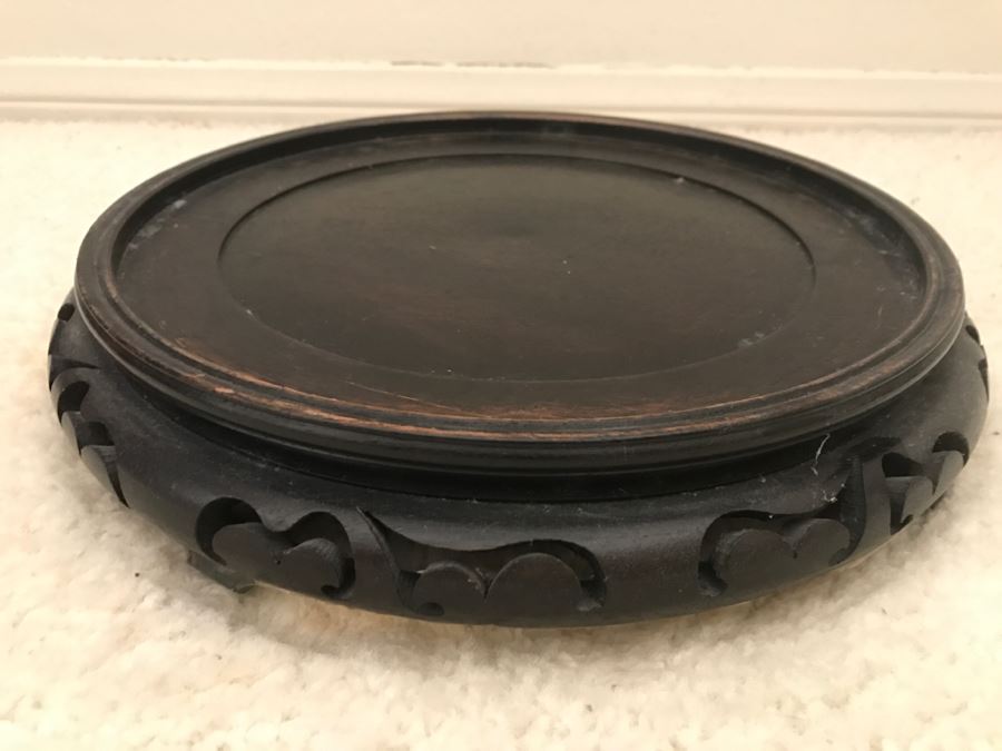 HUGE Signed Blue And White Asian Tea Pot With Brass Handle And Presentation Stand [Photo 20]