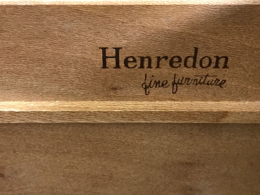 Henredon Fine Furniture Campaign Style Wooden Chest Of Drawers With Brass Pulls- 2 Pieces [Photo 11]