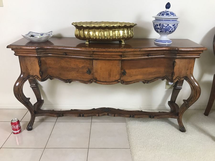 Stunning Reproduction Hallway Console Table All Wood With Storage