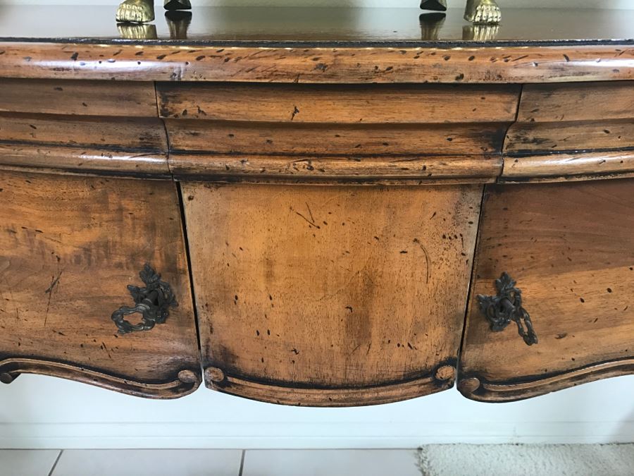Stunning Reproduction Hallway Console Table All Wood With Storage [Photo 5]