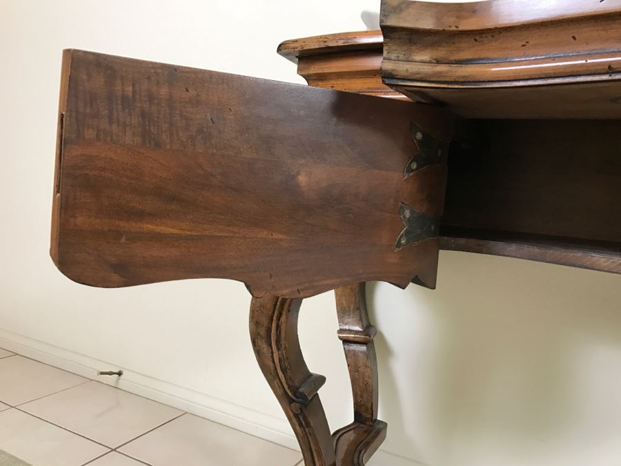 Stunning Reproduction Hallway Console Table All Wood With Storage [Photo 9]