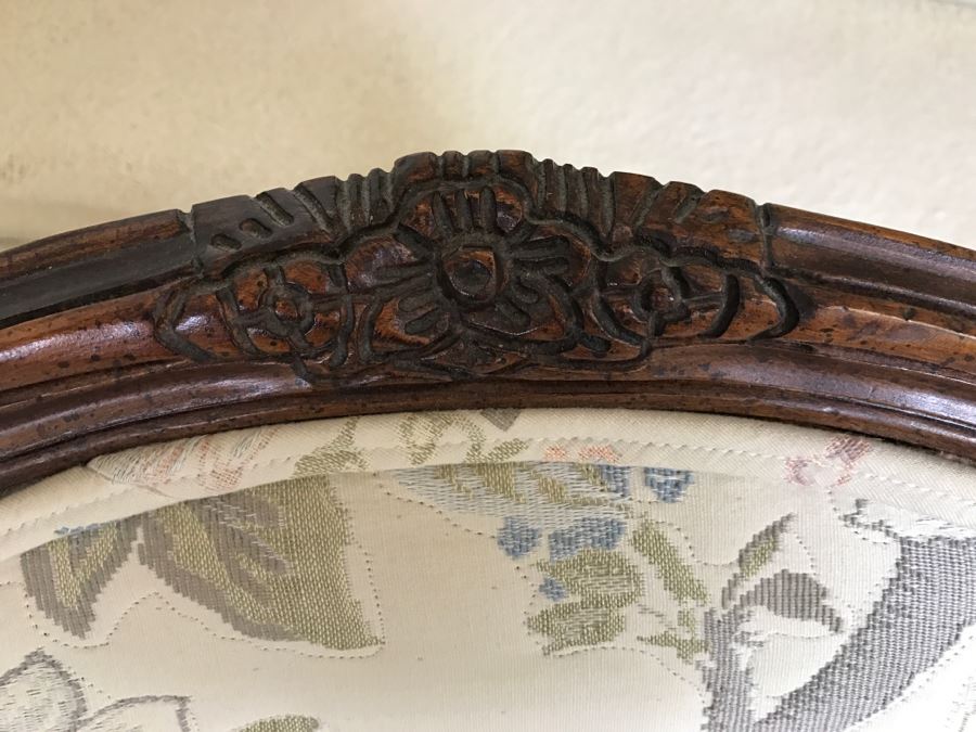 Nice Wooden Armchair With Floral And Bird Motif Upholstery [Photo 12]