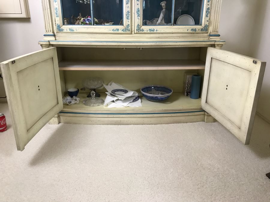 Stunning Blue And White Curio Display Cabinet With Storage [Photo 6]