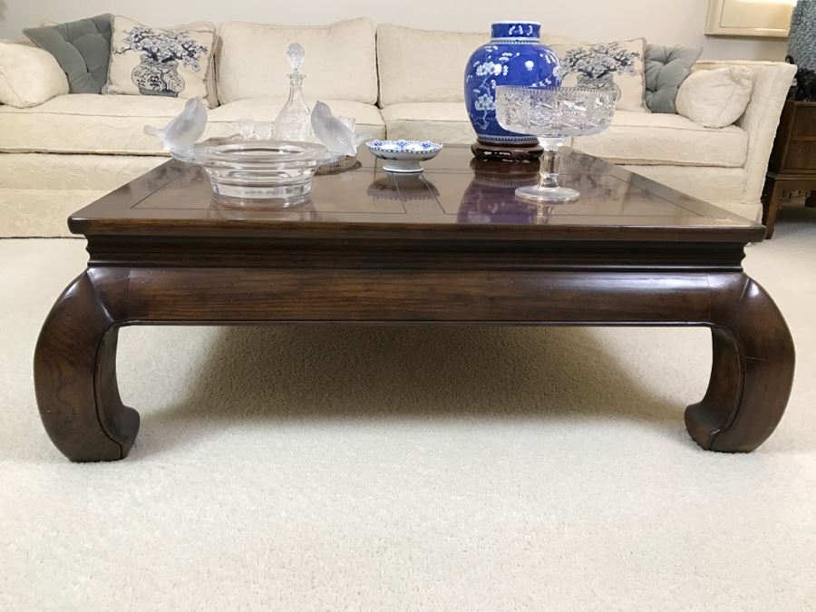 Square Chinoiserie Wooden Coffee Table