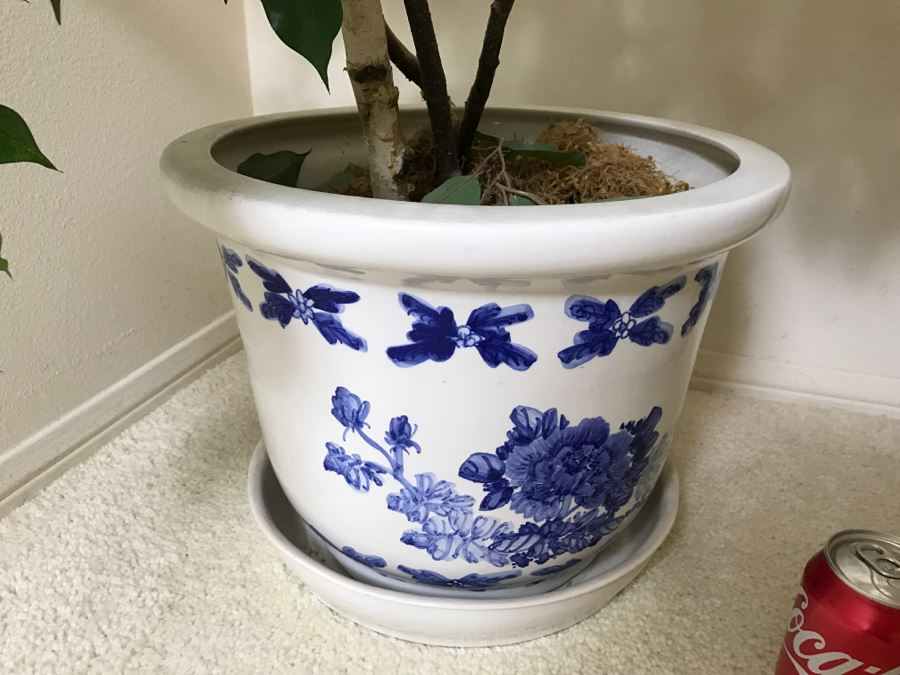 Artificial Plant With Blue And White Pot [Photo 4]