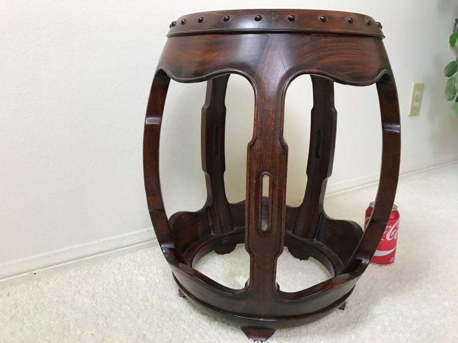 Chinese Wooden Plant Stand With Porcelain Top [Photo 10]