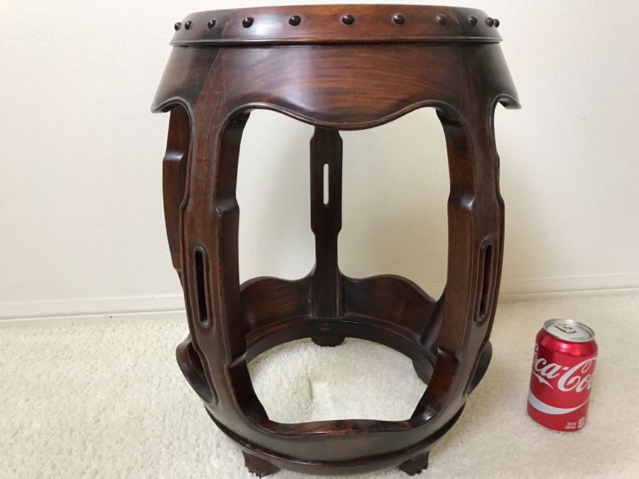 Chinese Wooden Plant Stand With Porcelain Top [Photo 8]