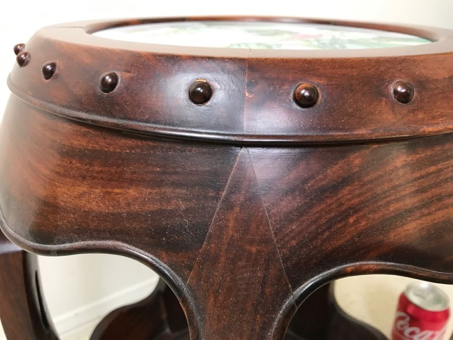 Chinese Wooden Plant Stand With Porcelain Top [Photo 9]