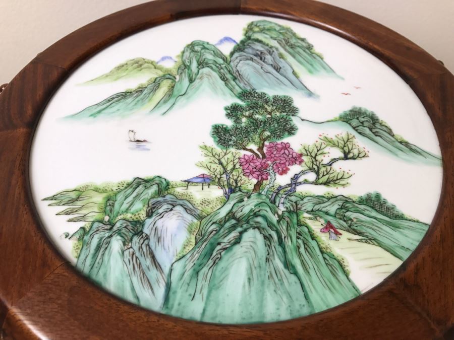 Chinese Wooden Plant Stand With Porcelain Top [Photo 5]