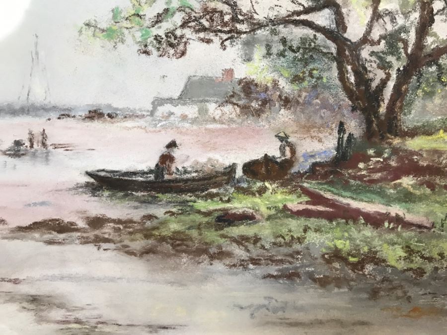 Antique 1894 Landscape Painting By F. M. Truesdell In Stunning Gilt Wood Frame [Photo 12]