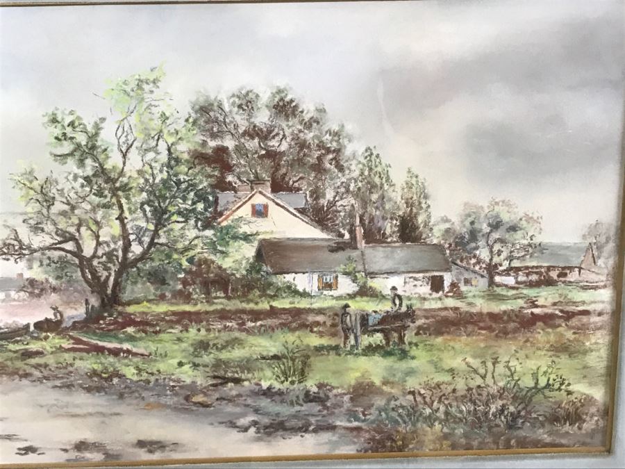 Antique 1894 Landscape Painting By F. M. Truesdell In Stunning Gilt Wood Frame [Photo 7]