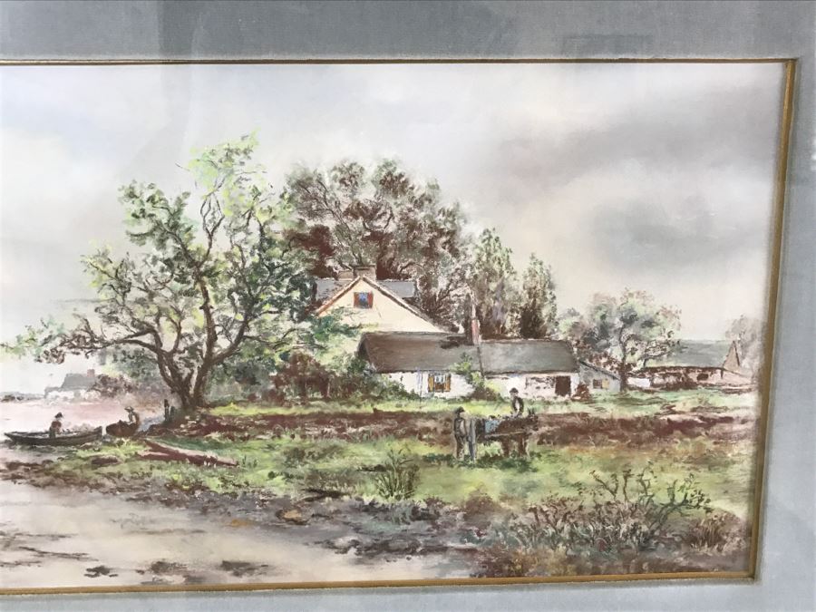 Antique 1894 Landscape Painting By F. M. Truesdell In Stunning Gilt Wood Frame [Photo 3]