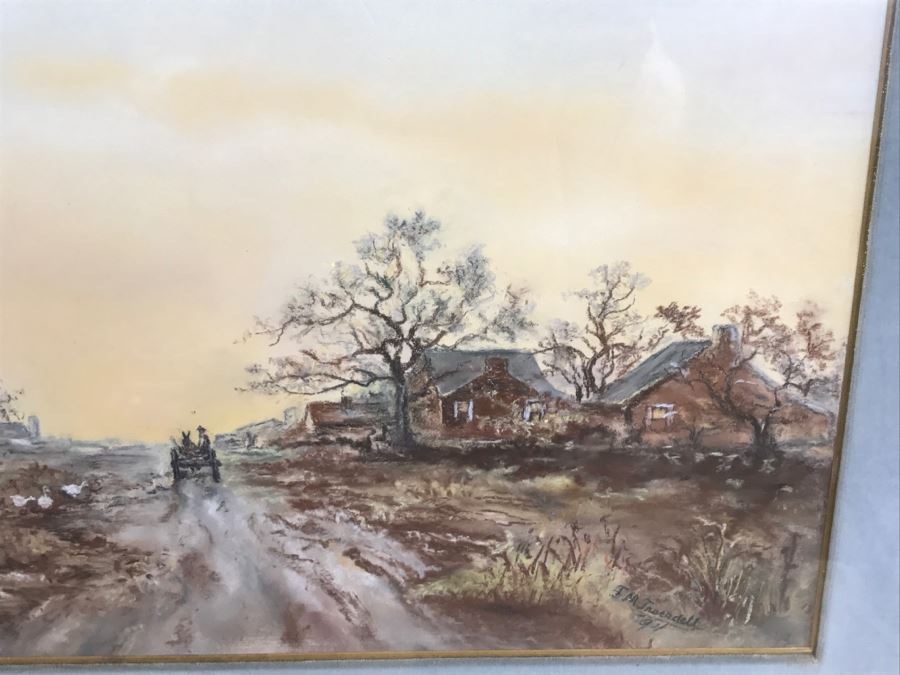 Antique 1894 Landscape Painting By F. M. Truesdell In Stunning Gilt Wood Frame [Photo 5]