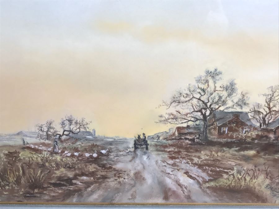 Antique 1894 Landscape Painting By F. M. Truesdell In Stunning Gilt Wood Frame [Photo 4]