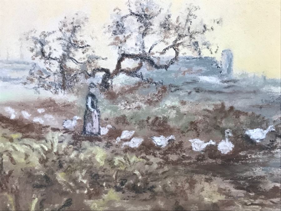 Antique 1894 Landscape Painting By F. M. Truesdell In Stunning Gilt Wood Frame [Photo 10]