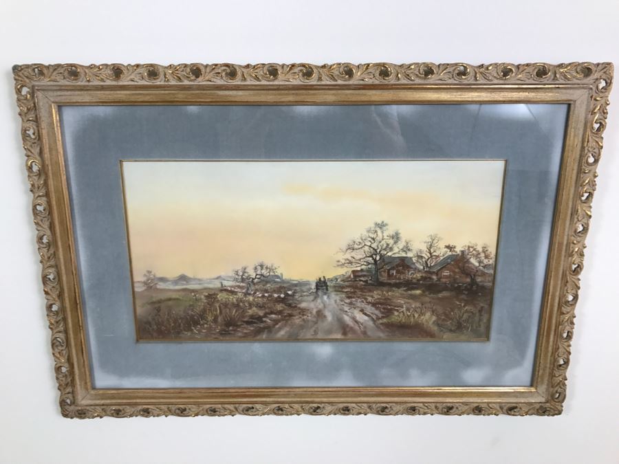 Antique 1894 Landscape Painting By F. M. Truesdell In Stunning Gilt Wood Frame [Photo 12]
