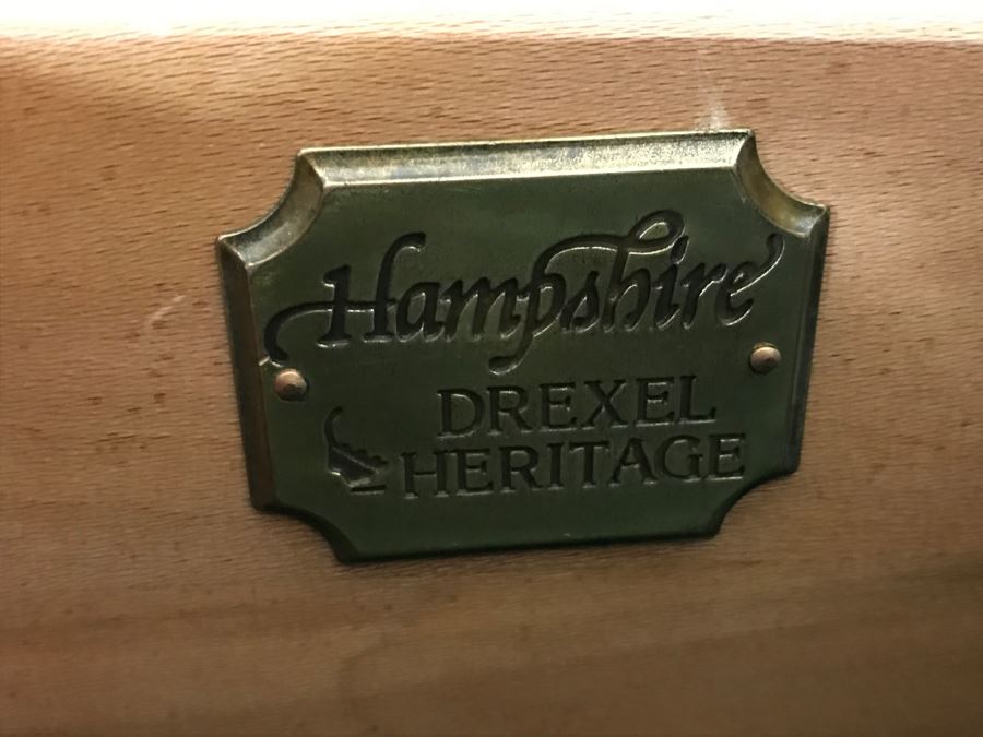 Drexel Heritage Hampshire 4 Door Chinoiserie Paint Decorated Buffet With Silverware Cloth Storage Drawers [Photo 17]