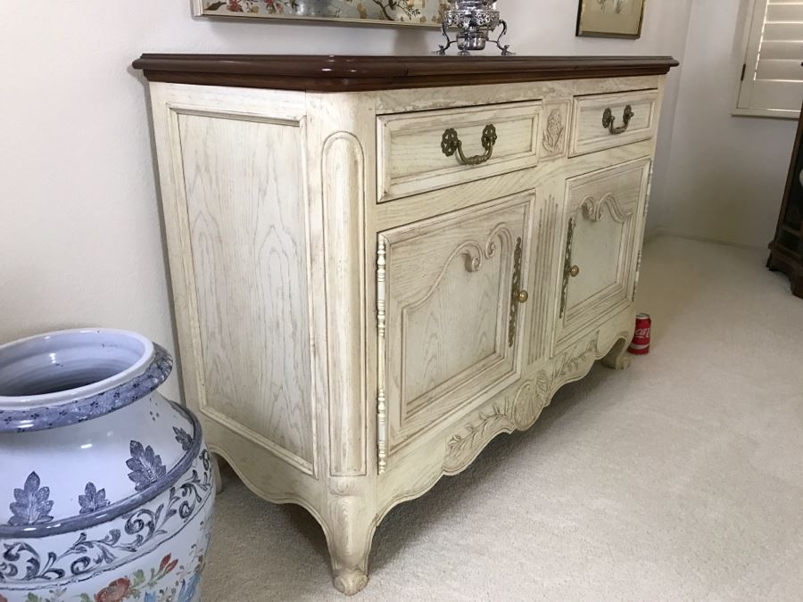 CENTURY Furniture White Wooden Flip-Top Server Buffet [Photo 5]