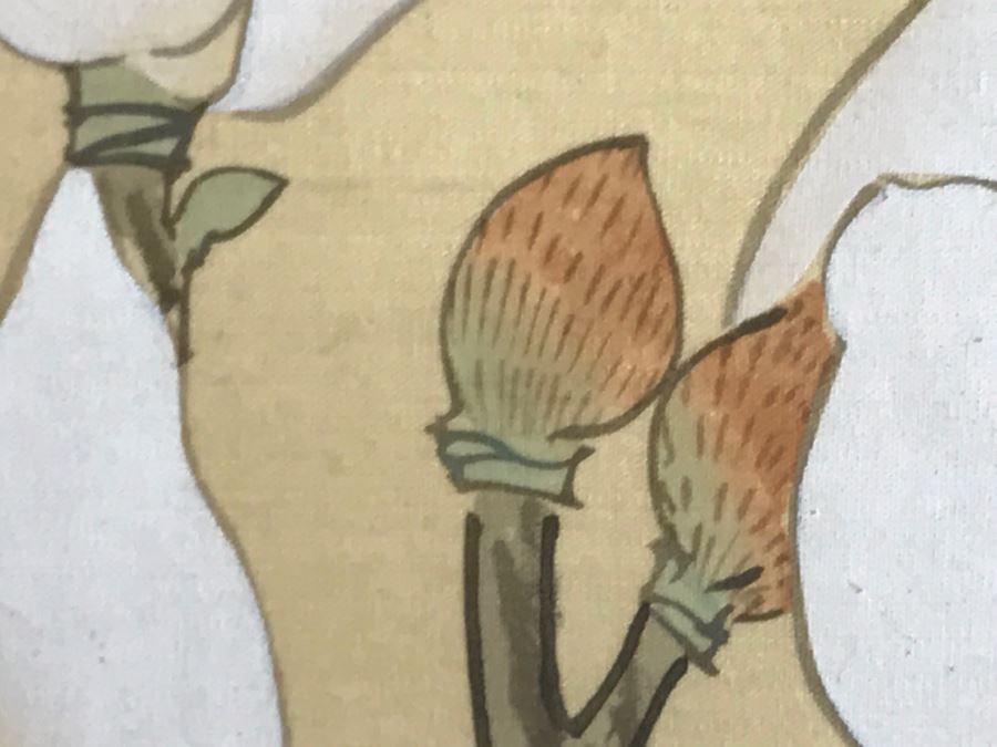 Framed Original Signed Chinese Silk Painting Bird And Floral Motif [Photo 7]