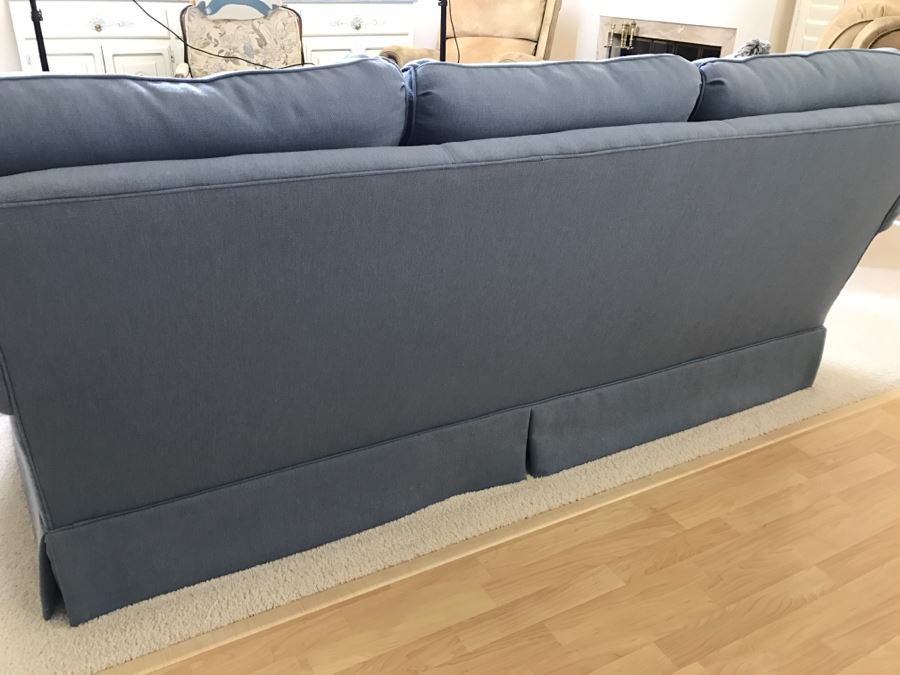 Clean Highland House Blue Sofa With Accent Pillows [Photo 7]