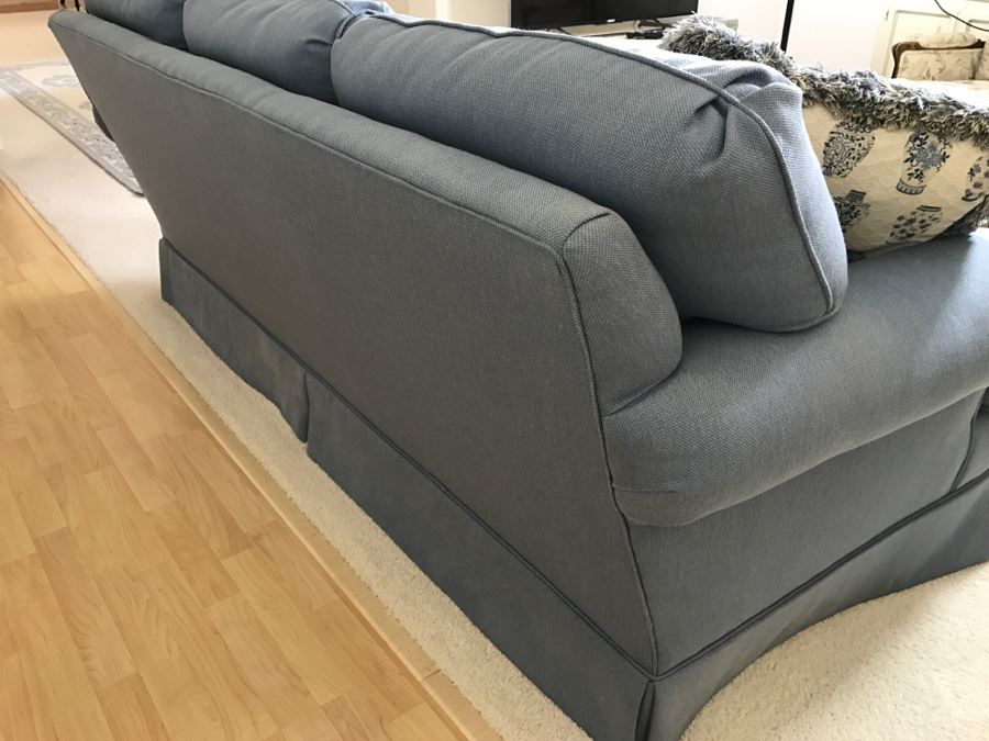 Clean Highland House Blue Sofa With Accent Pillows [Photo 5]