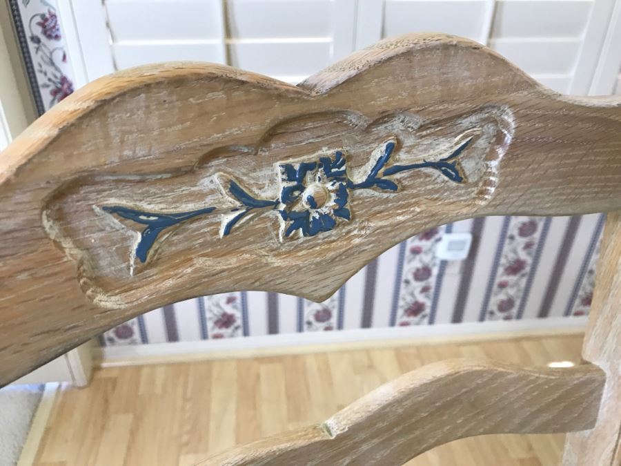 Solid Wood French Provincial Round Dining Table With Four Heavy Solid Armchairs [Photo 4]