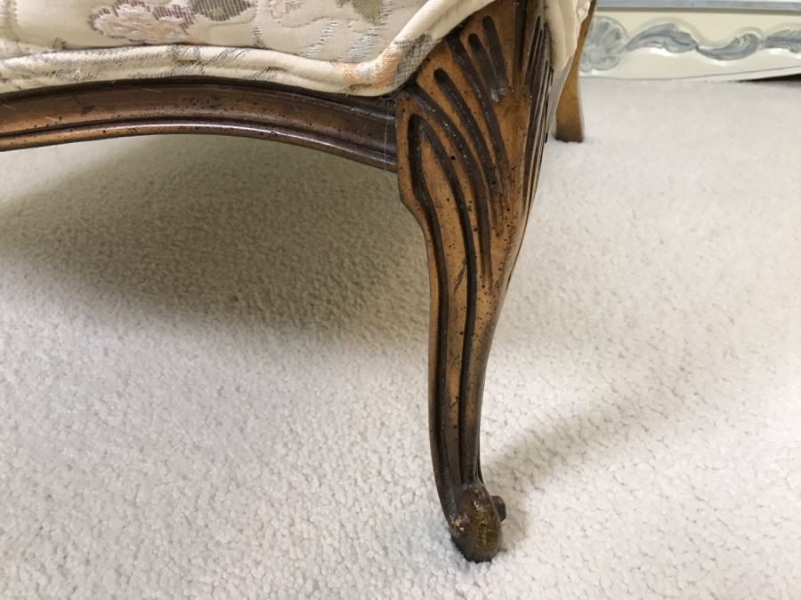 Nice Wooden Armchair With Floral And Bird Motif Upholstery [Photo 4]