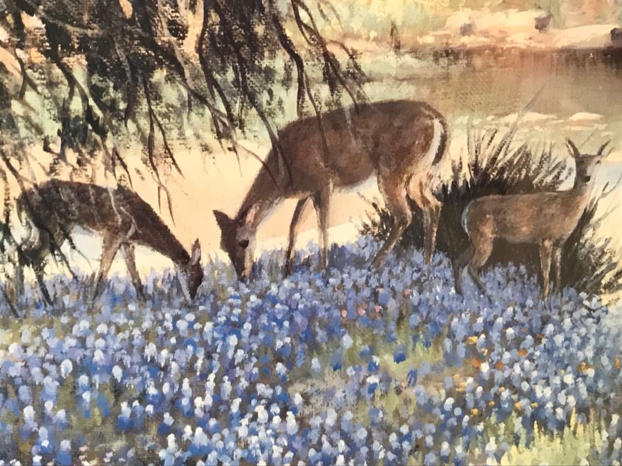 Nicely Framed P Byars Limited Edition Print Of Landscape Deer Scene 574 Of 1950 [Photo 5]