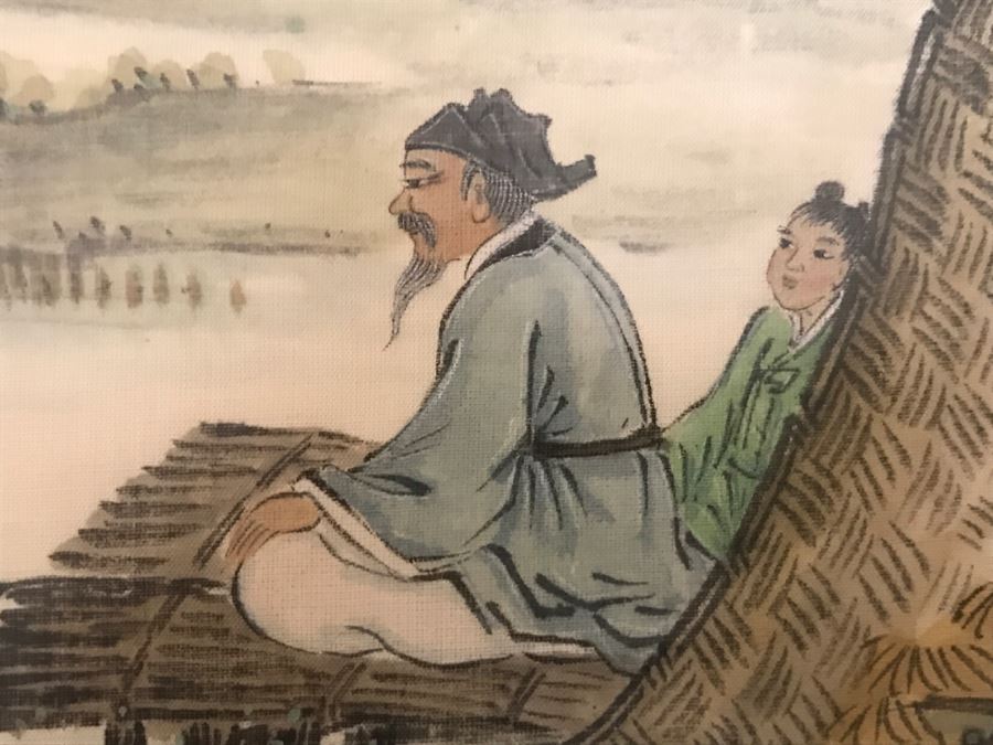 Framed Chinese Silk Landscape Painting [Photo 5]