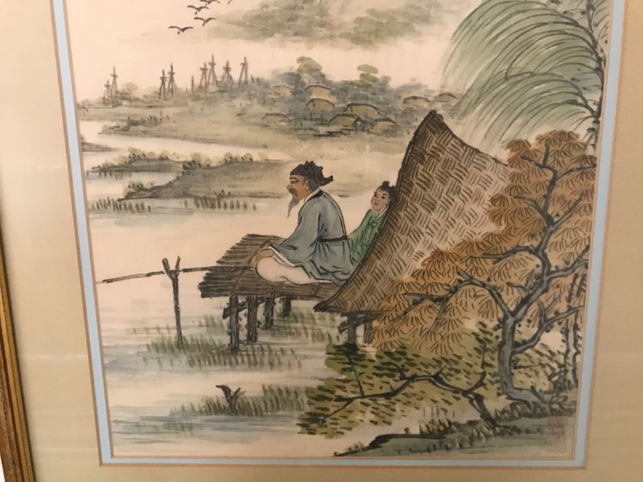 Framed Chinese Silk Landscape Painting [Photo 4]