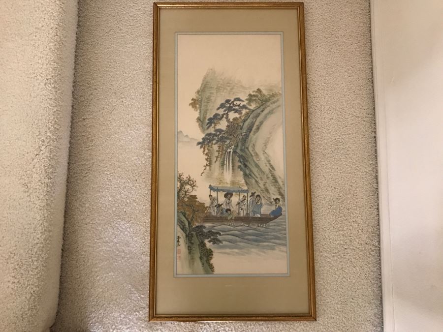 Framed Chinese Silk Landscape Painting [Photo 1]