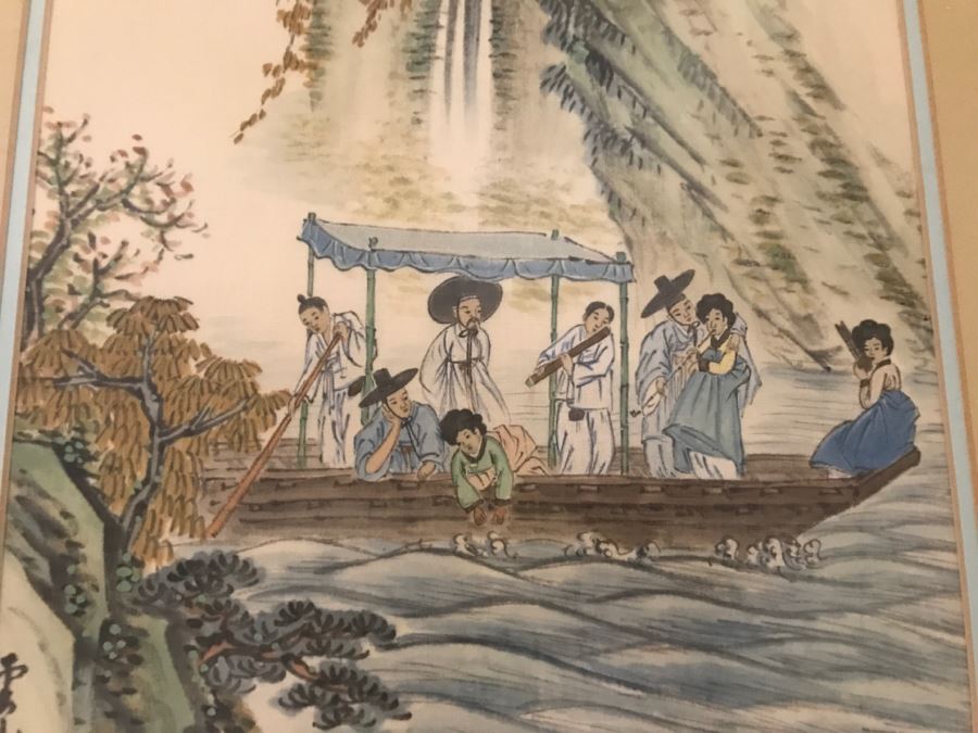 Framed Chinese Silk Landscape Painting [Photo 4]