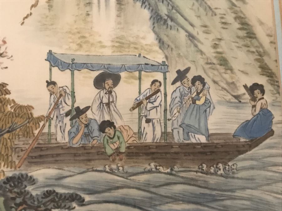 Framed Chinese Silk Landscape Painting [Photo 9]