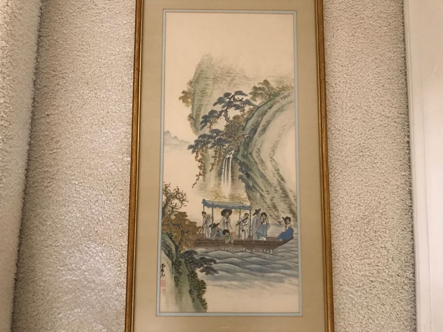 Framed Chinese Silk Landscape Painting [Photo 2]
