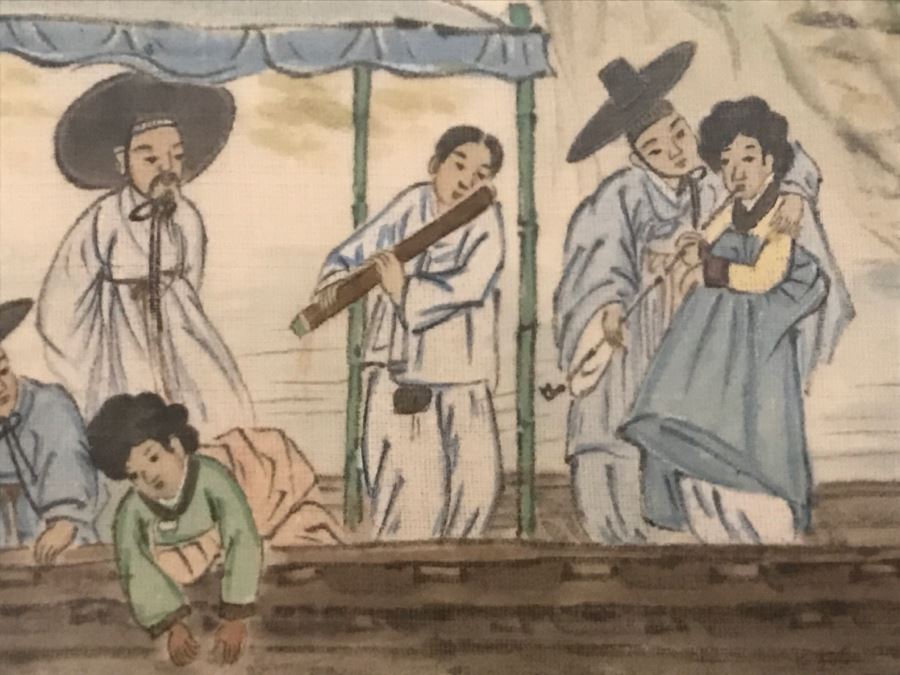 Framed Chinese Silk Landscape Painting [Photo 11]